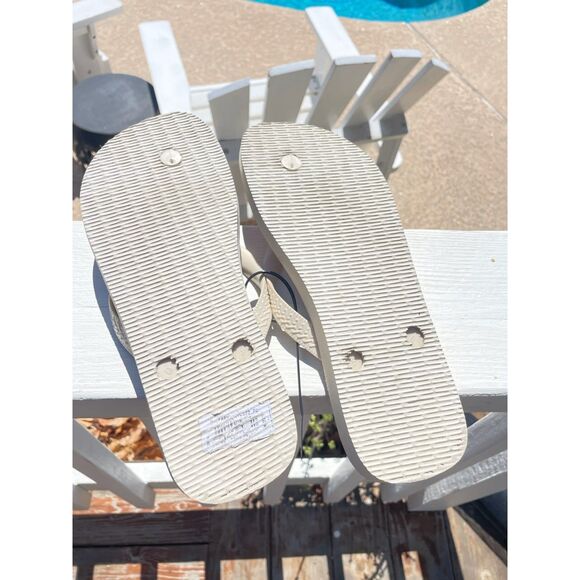 ~ FARM RIO Havianas 9/10 Flip Flops Thongs Sandals Beachy Tropical Parrot Summer - Picture 5 of 7